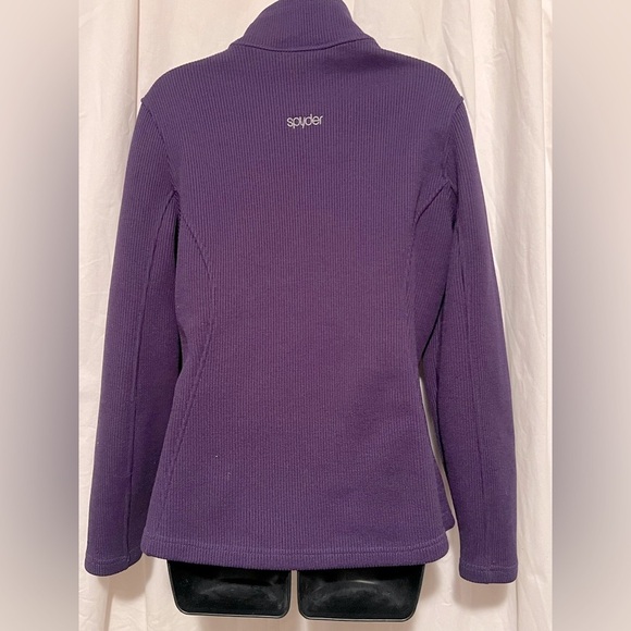 Spyder Core Sweater Purple Womens Sz L Full Zip, Zip Pockets, Heavy & Warm VGUC - Picture 2 of 8